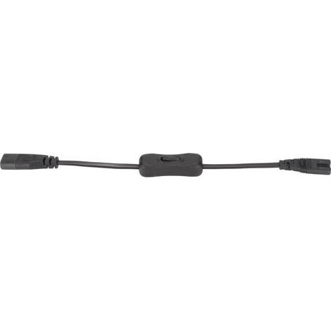Câble adaptateur d'alimentation IEC 320 C8 vers IEC 320 C7 mâle-femelle avec interrupteur pour lampe de bureau 100-250 V, 30 cm (0,98 pi) (1/5)