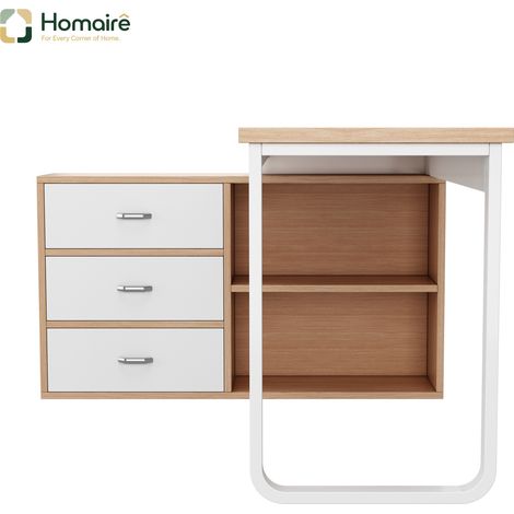 Home-Office-Schreibtisch MDF natur 147 x 100 x 75.3 cm HOMAIRE (1/5)