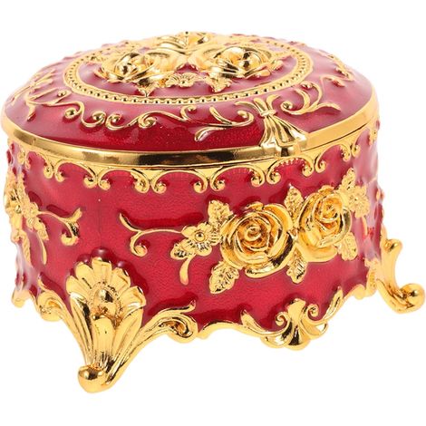 Boîte à Bijoux Rétro De Rose Organisateur Élégant Pour Bijoux Décoration De Bureau Et Maison Coffret De Rangement Unique Pour Colliers Bracelets Et Bagues (1/5)
