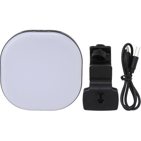Panneau lumineux LED à clipser pour selfies, compatible avec téléphones et ordinateurs, pour éclairage d'appoint vidéo, avec intensité variable en continu (3000-7200K), batterie 2000 mAh, modes SOS et (1/4)