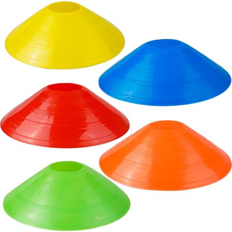 Cônes de Marqueurs Pièces Plots Sport Cônes de Disques Variété de Couleurs Cone Sport Football Cone de Signalisation Plots de Marquage pour Entraînement Football (1/5)