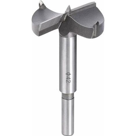 Mèches Bois, 42MM Fraise Bois Carbure, L'installation de Portes Sphériques Bois, Tiroirs, Contreplaqué, Vous aide Rapidement pour Faire des Trous Propres à Fond Plat Dans le Bois GrooFoo (1/5)
