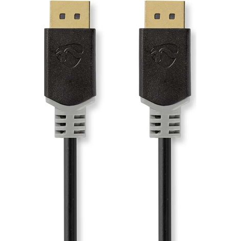 Nedis Displayport-Kabel / DisplayPort Stecker / DisplayPort Stecker / 8K@60Hz / Vergoldet / 2.00 m / Rund / PVC / Anthrazit / Box