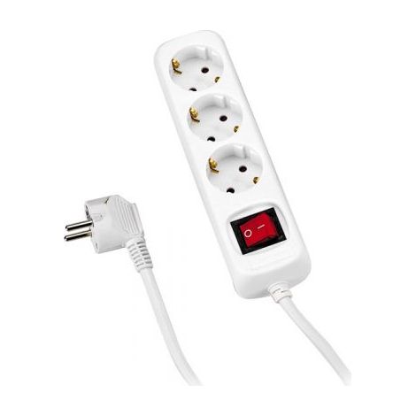 MULTIPRISE AVEC INTERRUPTEUR 3 PRISES AVEC CÂBLE 3X1,5 1,4 MÈTRES ALYCO (1/5)