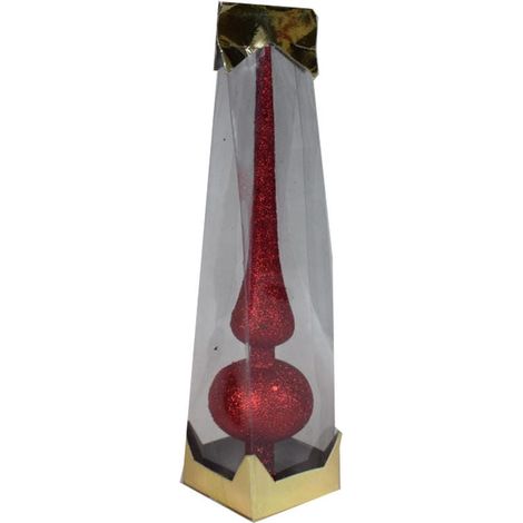 Puntale per albero di Natale in plastica, 30 cm, rosso
