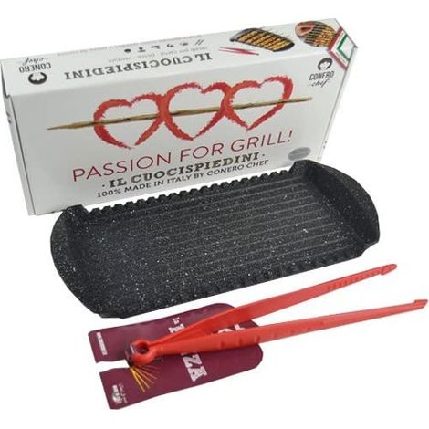 TEGLIA GRIGLIA BISTECCHIERA CUOCISPIEDINO CUOCI SPIEDINI IN ALLUMINIO (51285) (1/5)