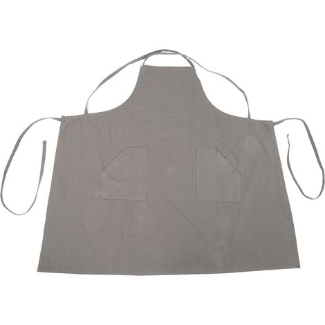 Tablier de Cuisine en Coton Lavé Gris, Protection Robuste avec 2 Poches Pratiques, Réglable et Confortable pour Tous (1/5)