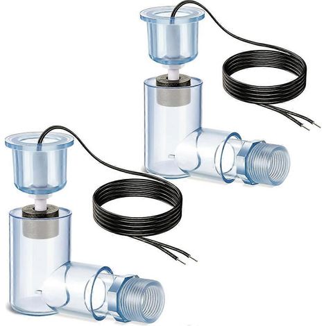 Lot de 2 interrupteurs à flotteur de type L SS2, interrupteurs à flotteur CA, avec adaptateur 3/4 pouce et cordon d'alimentation, accessoires de niveau d'eau (1/5)