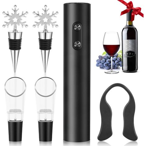 Tire-bouchon électrique pour vin, automatique, ouvre-bouteille électrique, coffret cadeau ouvre-bouteille électrique 6-en-1, coffret cadeau pour amateurs (1/5)
