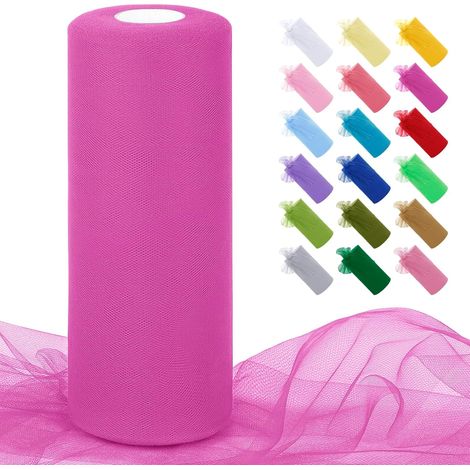 Rouleau de Tulle Rouge Rose 30cm x 91m Tulle Mariage Polyester Maille Tissu Ruban Mariage pour Tutu Jupe, Emballage Cadeau, Deco Chaise, Deco Fête, Artisanat (1/5)