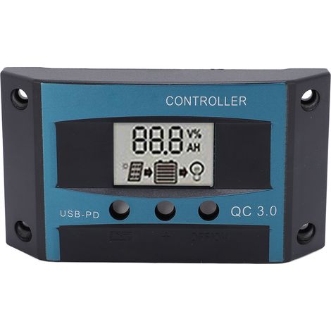 Ortviai Régulateur Solaire MPPT 30 A 12/24 V avec Double Port USB pour Panneaux Solaires