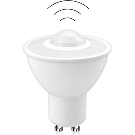 Ampoule LED, ampoule GU10 ampoule de détection de corps infrarouge 5W 500LM ampoule LED pour couloir de plafond AC100-240V lumière blanche (1/5)
