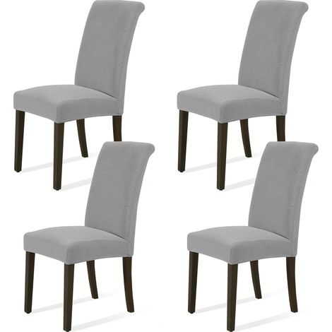 Ensemble de quatre housses de chaise élastiques, housses de chaise élastiques amovibles, adaptées aux chaises de restaurant, hôtels, célébrations, banquets, cuisines, salles à manger, maisons, etc., a (1/5)