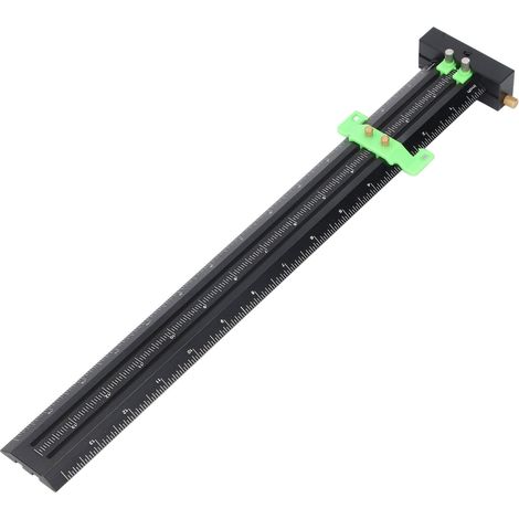 Règle de traçage en T en alliage d'aluminium, équerre multifonction portable pour menuiserie avec stylo, pour dessin de construction, verte impériale (1/5)