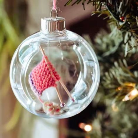 Boule De Décoration De Noël - Boule En Plastique Transparente - Pour Suspension Sur Arbre Ou Fenêtre - Diamètre 8 Cm - Lot De 1 (1/5)
