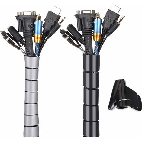 Cache Cable Flexible 2x3m, Noir et Gris.