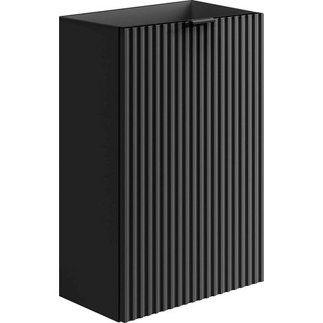 Mobile lavamani scanalato anta reversibile nero - H60 x L40 x P22 - VAHIRA