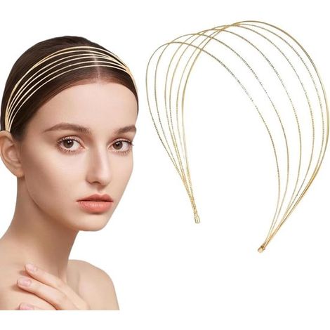 Bandeau doré multicouche élégant pour femme, accessoire capillaire tendance adapté à toutes les occasions (1/5)