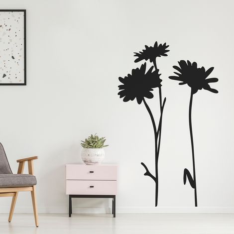 Sticker Mural - Fleurs - 7x12 cm - Noir (1/3)