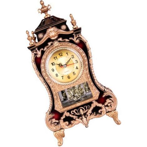 Europäische Kaminuhr im Vintage-Stil – mit automatischem Glockenspiel – dekorative Uhr für Wohnzimmer/Büro