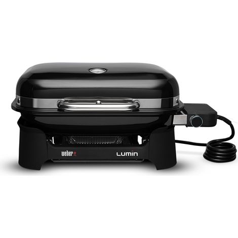 Weber – Barbecue électrique compact 315°C – 2 brûleurs – Fumage et cuisson vapeur – Design peu encombrant pour extérieur (1/5)