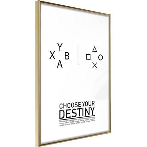 Affiche Murale Encadrée "Which Team Are You On" 30 x 42 cm Or