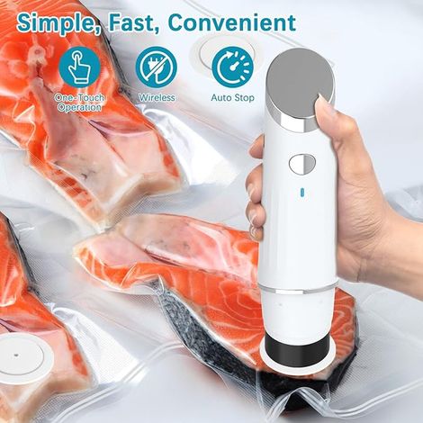 Mini Machine Sous Vide Alimentaire Portable Appareil Sous Vide Alimentaire avec Sacs Sous Vide Aliments Conservation (1/4)