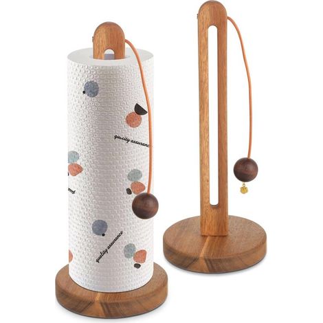 Support en bois d'acacia avec crochets et surface antidérapante, idéal comme porte-serviettes et support de sol – compatible avec (1/5)