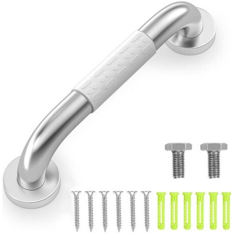 Barre D'appui, 30cm Barre D'appui WC, Barre De Maintien Douche, Poignée Antidérapante Sûre Et Stable Avec Anneau Fluorescent Pour La Vision Nocturne (1/5)