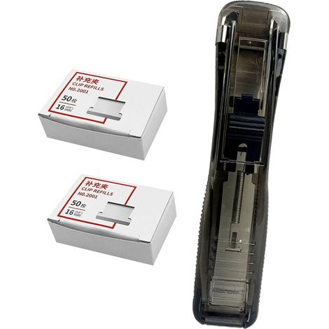 Agrafeuse portable noire avec 100 agrafes rechargeables et (1/5)