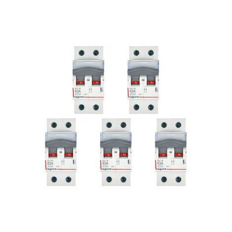 Legrand - LOT de 5 Interrupteurs-sectionneur Bipolaire DX3 - 63A - Ru00e9f. : 406441x5 (1/4)
