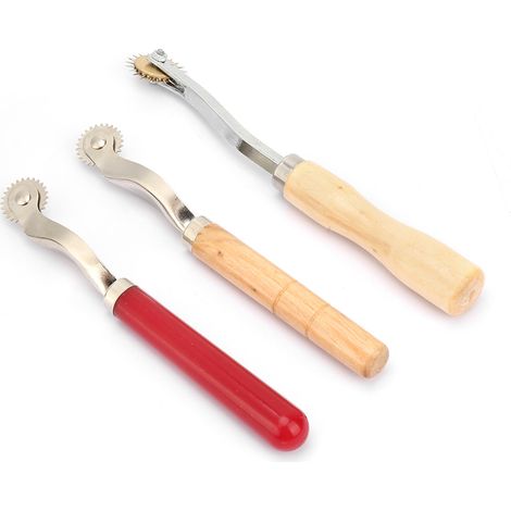 Outil de couture à roulette pour le cuir, le papier et le tissu (lot de 3) : marqueur de points et outil de découpe. (1/5)