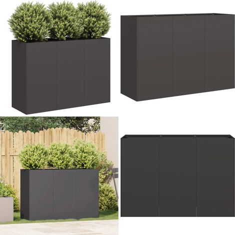 vidaXL Pflanzkübel Schwarz 120x40x80 cm Kaltgewalzter Stahl