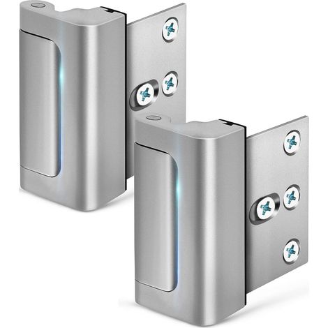 Confezione da 2 serrature di rinforzo per porte – A prova di bambino – Fermo da 7,6 cm – Resiste fino a 363 kg – Per porte con apertura verso l'interno – Catenaccio a caduta – Sicurezza domestica (1/5)