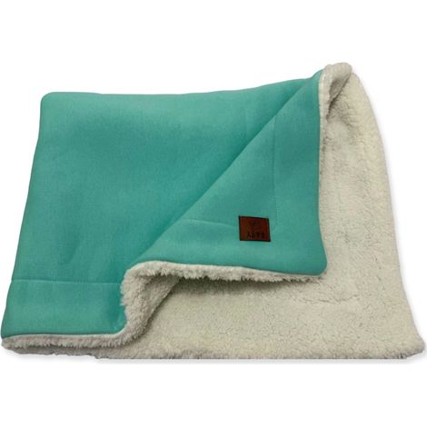 Calda copertina per neonati in lana d'agnello, spessa, color menta invernale, ideale per passeggino o gondola.