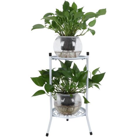 RHG Support de plantes en métal, 50 cm, support pour pot de fleurs, support à 2 niveaux, pour l'intérieur et l'extérieur (1/5)