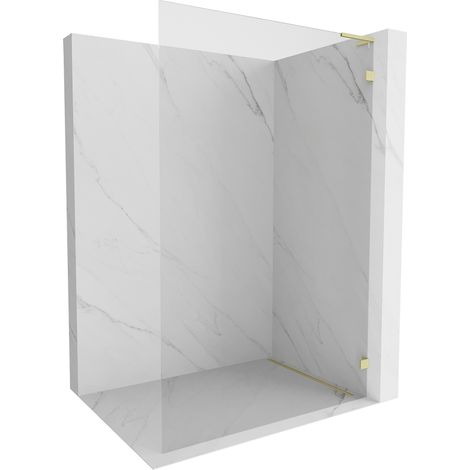 Paroi de douche Mexen Lunar L Walk-in droite 50 x 200 cm, transparent 8 mm, or brossé - 830L-050-000-55-00-P (1/5)