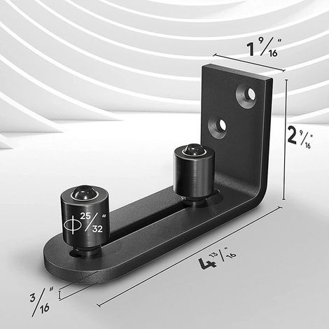 Werbe-Bodenführung für Scheunenschiebetüren, Wandmontage, verstellbar, Kugellagerführung, Schwarz – 120 × 50 × 60 mm (1/5)