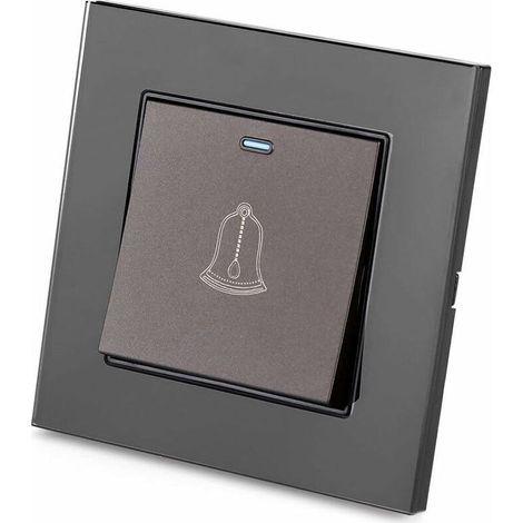 KZQ – Bouton de sonnette extérieur étanche 220-250V – Verre trempé et plastique – Installation facile – Compatible maisons et hôtels (1/4)