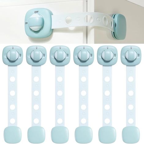 Baby-Schrankschloss, 6 Stück Schranktürschloss, verstellbare Kindersicherungen für Schubladen, Schränke, Kühlschränke, Kindersicherungen (1/4)