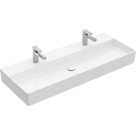 Villeroy & Boch Memento 2.0 Wandwaschbecken, 2 Hahnlöcher, ohne (1/3)