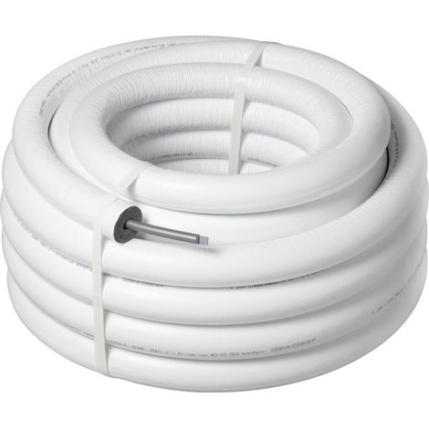 Viega Raxofix Mehrschichtverbundrohr 5302.38, d. 20mm, Wandstärke 2,8mm, Länge 25m, mit 26mm Dämmung, Weiß (1/2)