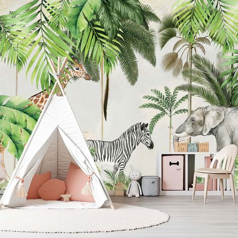 Papier peint enfant animaux de la jungle papier peint (1/5)