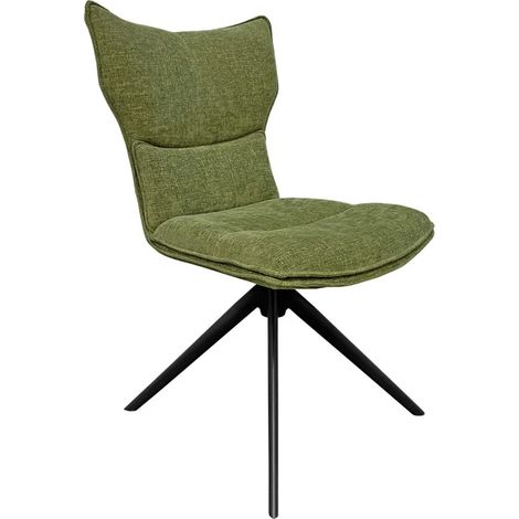 Chaise rotative 360° en tissu vert rembourrage ergonomique - PHIL