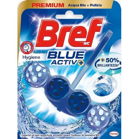 BREF BREF WC POWER ACTIV BLUE DETERGENTE PROFUMATORE IN PASTIGLIE IGIENIZZANTE BAGNO PULITO FRESCO FORMATO 50 G (1/4)