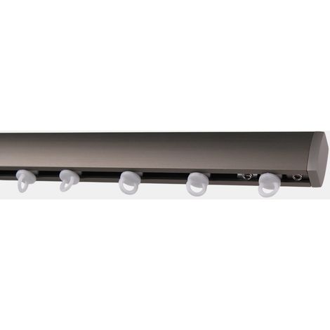 Kit rail à rideau gris 200 cm - 15x25mm - Fixation plafond - Boulet (1/3)