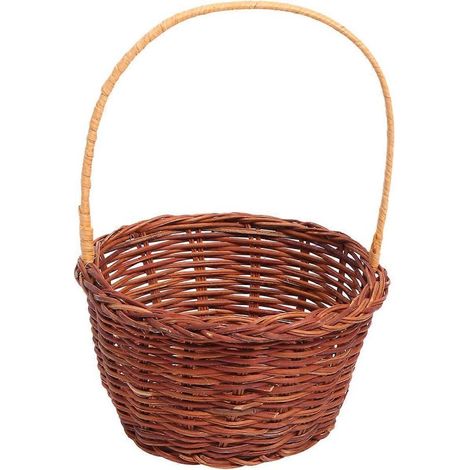 Handgefertigter Mini-Dekokorb, Flechtzubehör, DIY-Osterkorb, kreatives Strickzubehör, Miniatur-Dekoration für Zuhause und Büro – 12,00 x 12,00 x 7,00 cm – Braun (1/4)