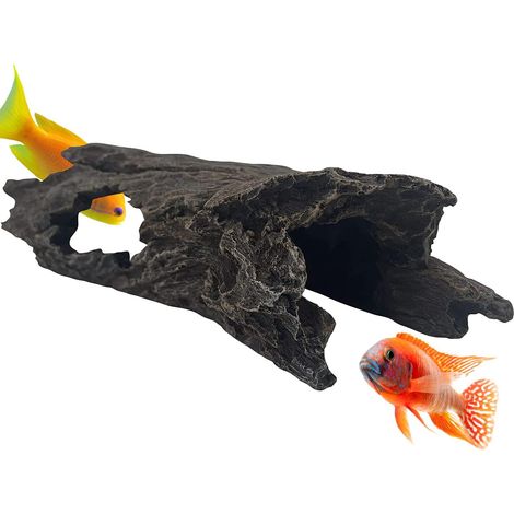 26cm Log Drift Wood Cave Fish Tank Hide Artificial Polyresin Aquarium Ornament Aquatic Model Decoration (1/5)