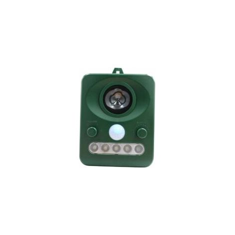 Repulsif d'oiseaux a ultrasons solaire exterieur, double charge solaire, conception etanche, batterie integree, vert herbe (1/5)