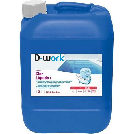 Chlore Liquide Anti Tartre - Bidon 20 l - Traitement Piscine Efficace et Préventif - D-Work (1/3)